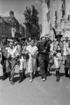 Участники IV Всемирного фестиваля молодежи и студентов на одной из улиц города. Румыния, г. Бухарест. 02-16.08.1953 г. Фот. В.В. Егоров. РГАКФД. Арх. № 0-383281-ч/б