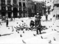 Туристы во время кормления голубей на площади Сан-Марко. Италия, г. Венеция. Лето 1914 г. Фот. В.В. Левитский